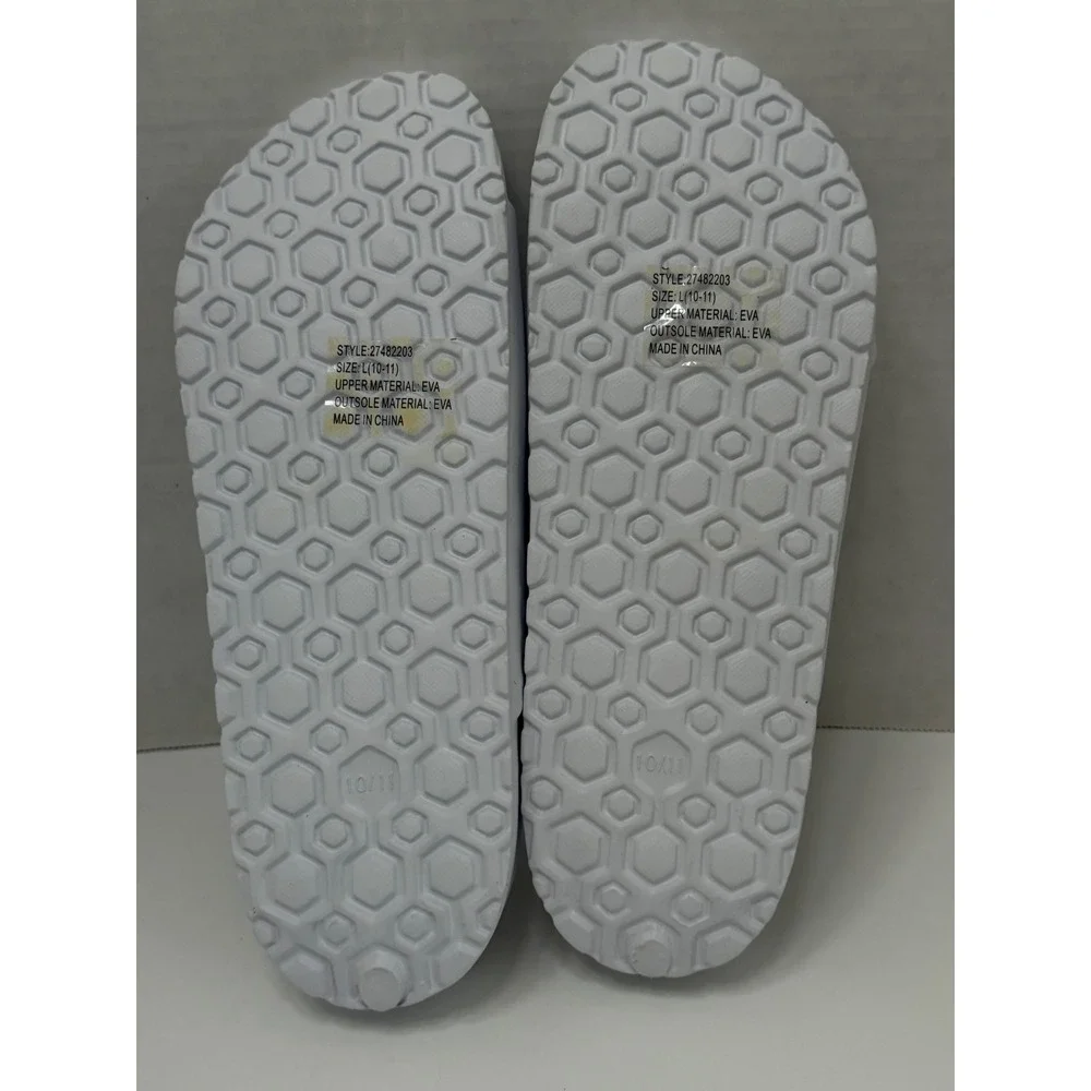 Bobbie Brooks Womens White EVA Double Buckle Slide Sandals Soft Touch Size 10-11
